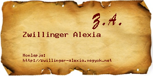 Zwillinger Alexia névjegykártya